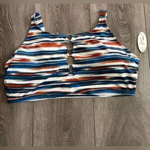 Mynah Striped Multicolor Women's bikini Top